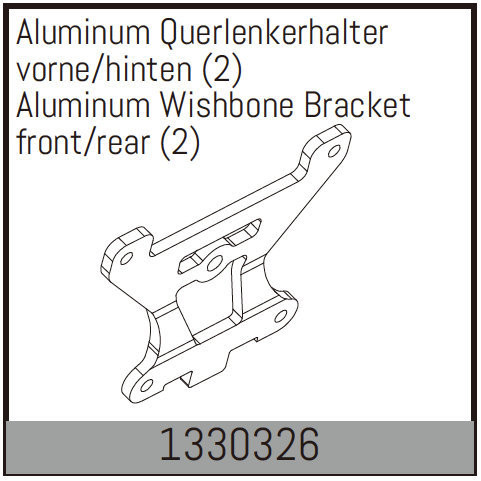 Absima Aluminium Wishbone Bracket Front/Rear (2) ( AB 1330326)