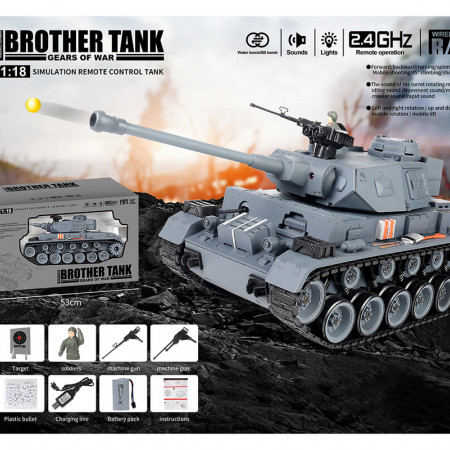 Brother Tank 1:18 RC German Panther III - Grey (BT-827)