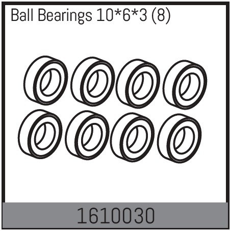 Absima Ball Bearings 10*6*3 (8) ( AB 1610030)