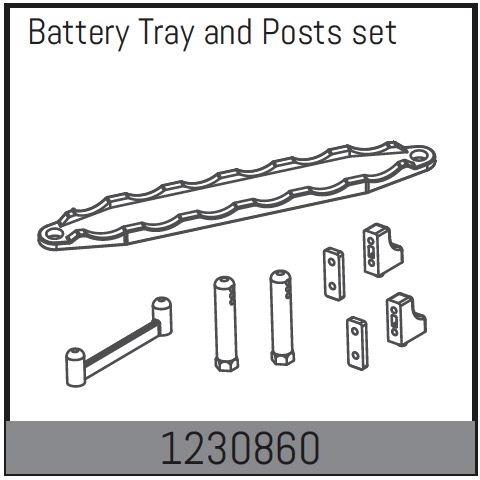 Absima Battery Tray And Posts ( AB 1230860)