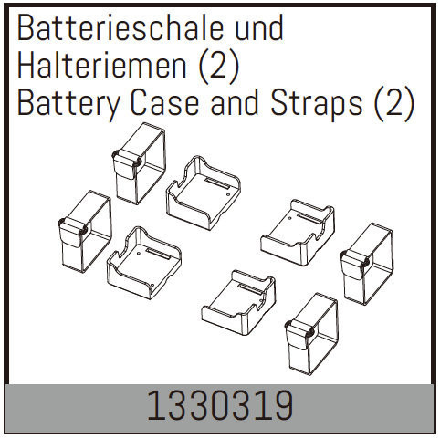 Absima Battery Case And Straps (2) ( AB 1330319)