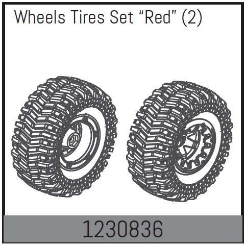 Absima Beadlock Wheel Set128*65mm - Red (2) ( AB 1230836)