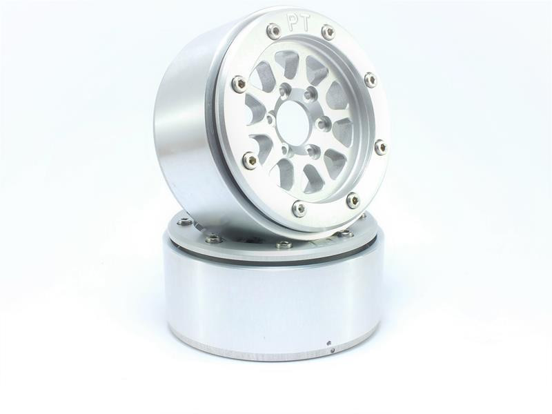 Metsafil Beadlock Wheels GEAR Silver/Silver 1.9 (2) w/o Hub (MT5030SS)