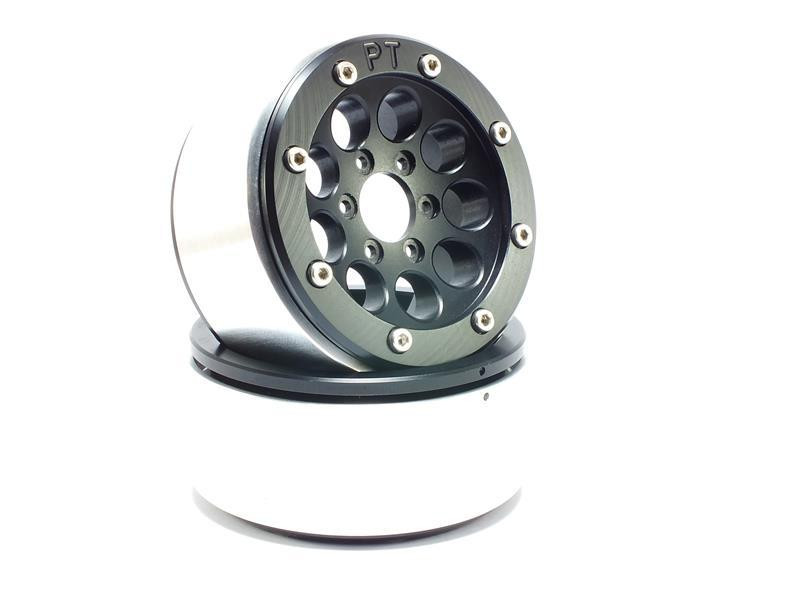 Metsafil Beadlock Wheels GUN Black/Black 1.9 (2) w/o Hub (MT5020BB)