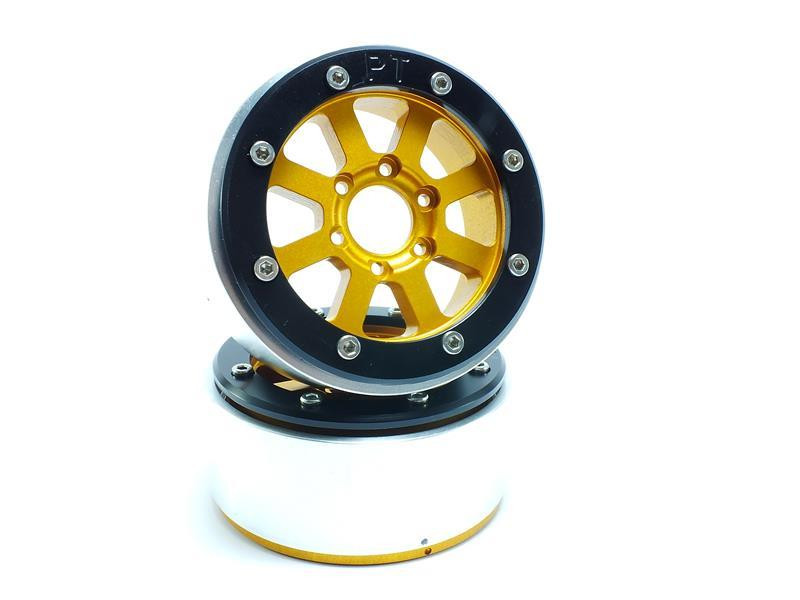 Metsafil Beadlock Wheels HAMMER Gold/Black 1.9 (2) w/o Hub (MT5040GOB)