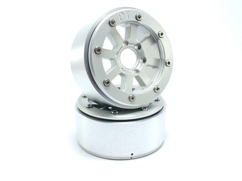 Metsafil Beadlock Wheels HAMMER Silver/Silver 1.9 (2) w/o Hub (MT5040SS)