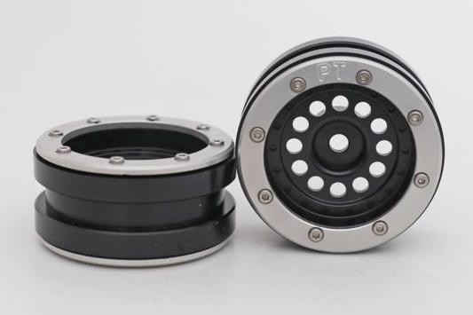 Metsafil Beadlock Wheels PT-Bullet Black/Silver 1.9 (2 pcs)Â  (MT0020BSÂ )