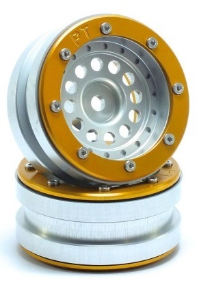 Metsafil Beadlock Wheels PT-Bullet Silver/Gold 1.9 (2 pcs) (MT0020SGO)