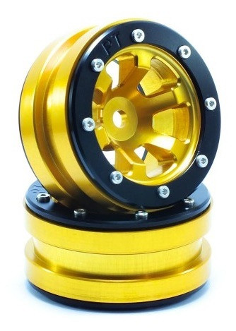 Metsafil Beadlock Wheels PT-Claw Gold/Black 1.9 (2 pcs) (MT0060GOB)