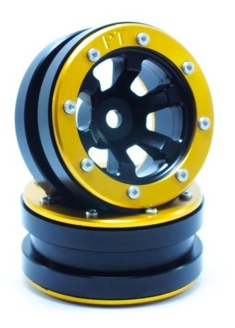Metsafil Beadlock Wheels PT-Claw Black/Gold 1.9 (2 pcs) (MT0060BGO)
