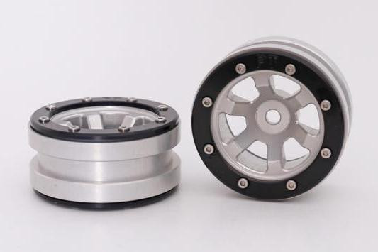 Metsafil Beadlock Wheels PT-Claw Silver/Black 1.9 (2 pcs)Â  (MT0060SBÂ )