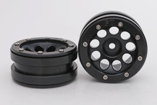 Metsafil Beadlock Wheels PT-Ecohole Black/Black 1.9 (2 pcs)Â  (MT0050BBÂ )