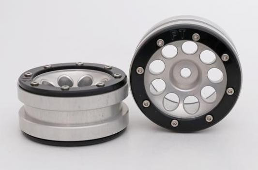 Metsafil Beadlock Wheels PT-Ecohole Silver/Black 1.9 (2 pcs)Â  (MT0050SBÂ )