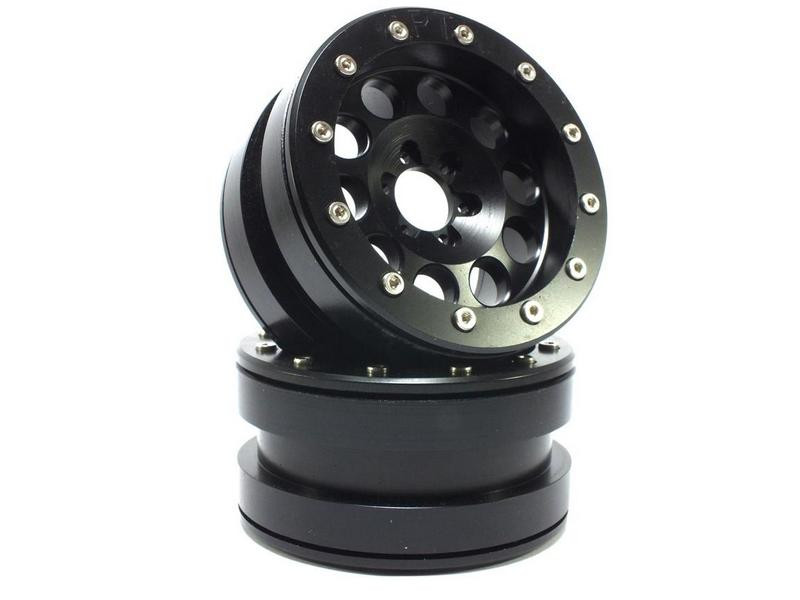 Metsafil Beadlock Wheels PT-REVOLVER black/black 2.2 (2) w/o Hub (MT2220BB)