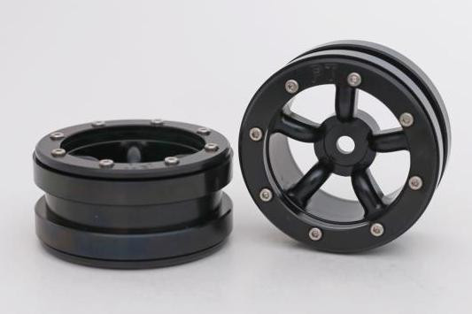 Metsafil Beadlock Wheels PT-Safari Black/Black 1.9 (2 pcs)Â  (MT0010BBÂ )