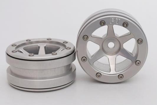 Metsafil Beadlock Wheels PT-Distractor Silver/Silver 1.9 (2 pcs)Â  (MT0030SSÂ )