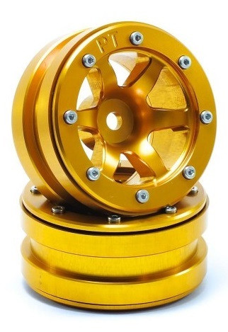 Metsafil Beadlock Wheels PT-Wave Gold/Gold 1.9 (2 pcs) (MT0070GOGO)