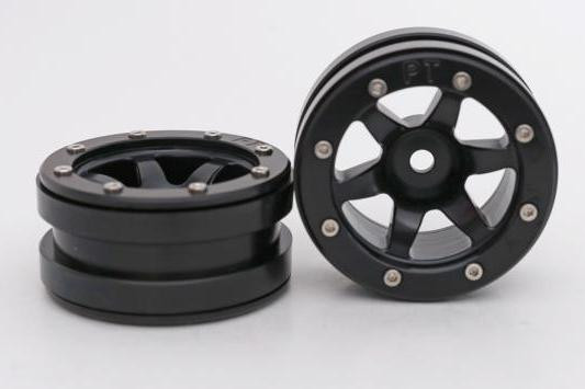 Metsafil Beadlock Wheels PT-Wave Black/Black 1.9 (2 pcs)Â  (MT0070BBÂ )