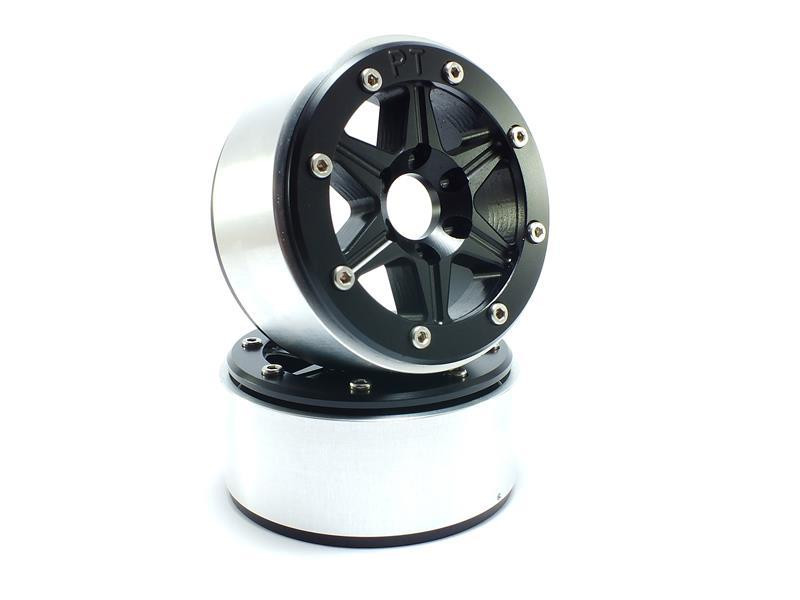 Metsafil Beadlock Wheels SIXSTAR Black/Black 1.9 (2) w/o Hub (MT5010BB)