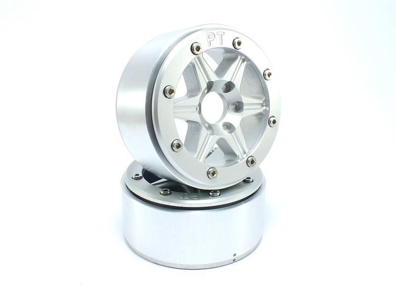 Metsafil Beadlock Wheels SIXSTAR Silver/Silver 1.9 (2) w/o Hub (MT5010SS)