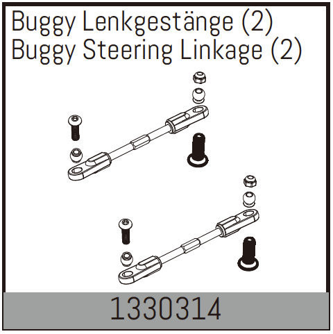 Absima Buggy Steering Linkage (2) ( AB 1330314)