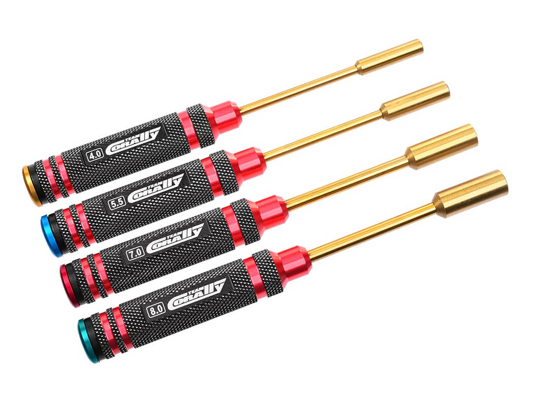 Corally Pro Nut Driver Set - 4.0, 5.5, 7.0, 8.0mm (C-16190)