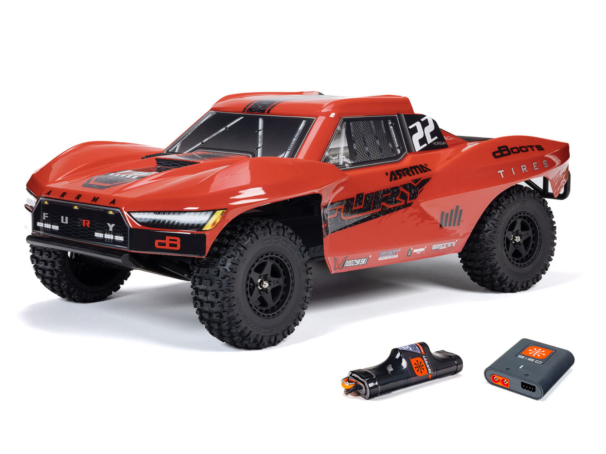 Arrma 1/10 FURY MEGA 550 4X2 SCT with Battery &amp; Charger Red (C-ARA3221ST1)