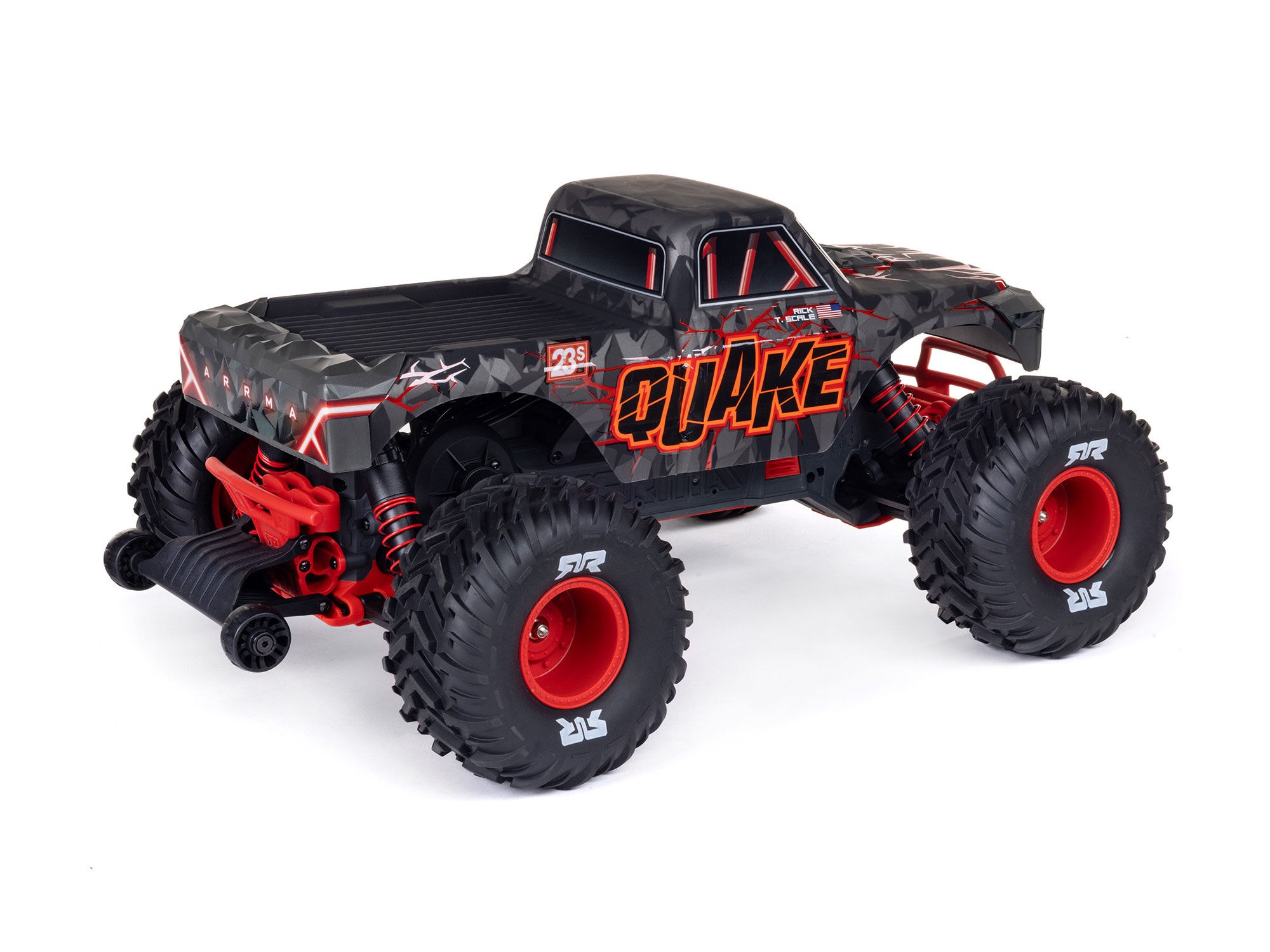 Arrma 1/10 QUAKE 223S DSC 2WD RTR Brushless Monster Truck, Red (C-ARA3537T1)