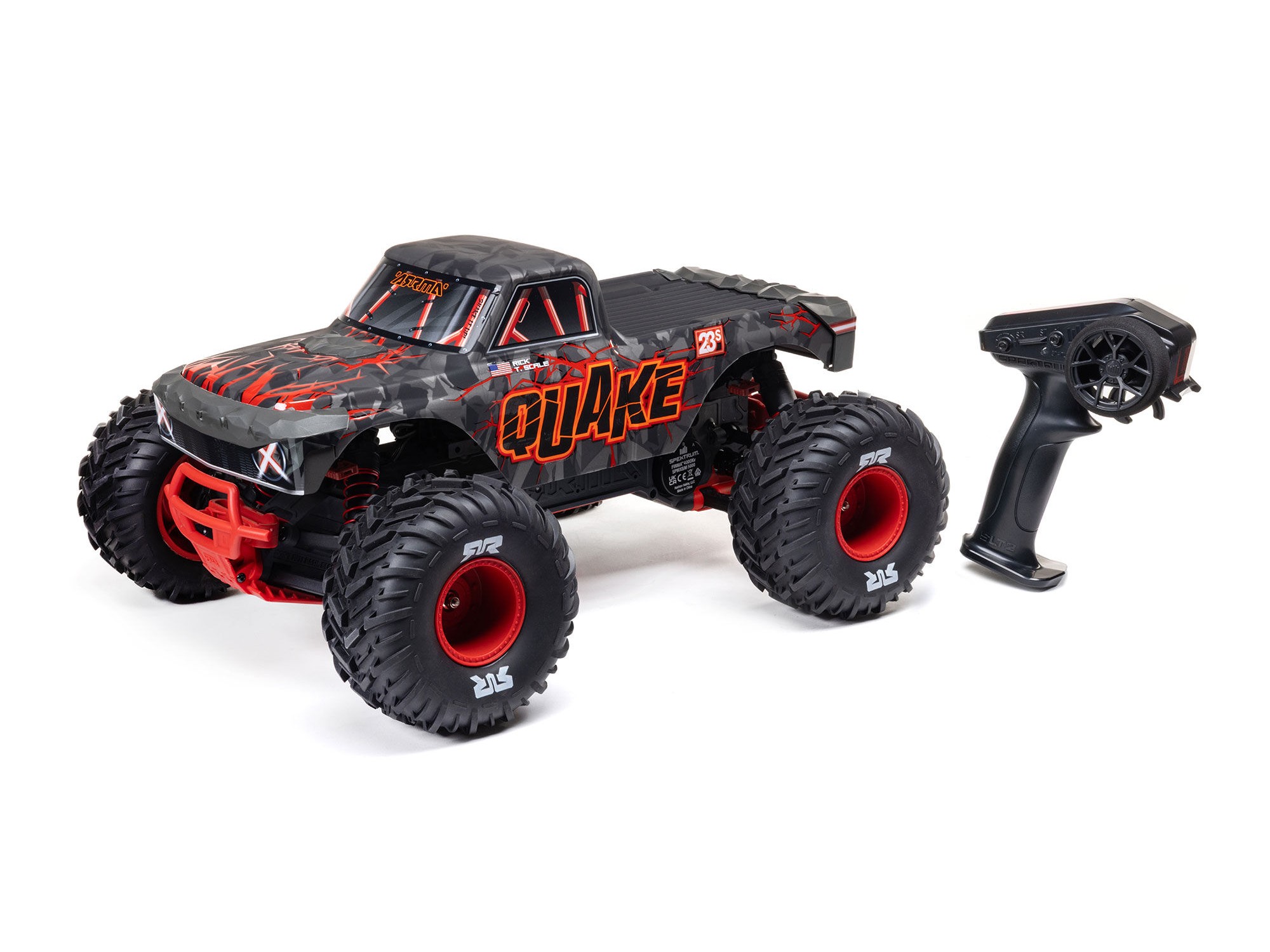 Arrma 1/10 QUAKE 223S DSC 2WD RTR Brushless Monster Truck, Red (C-ARA3537T1)