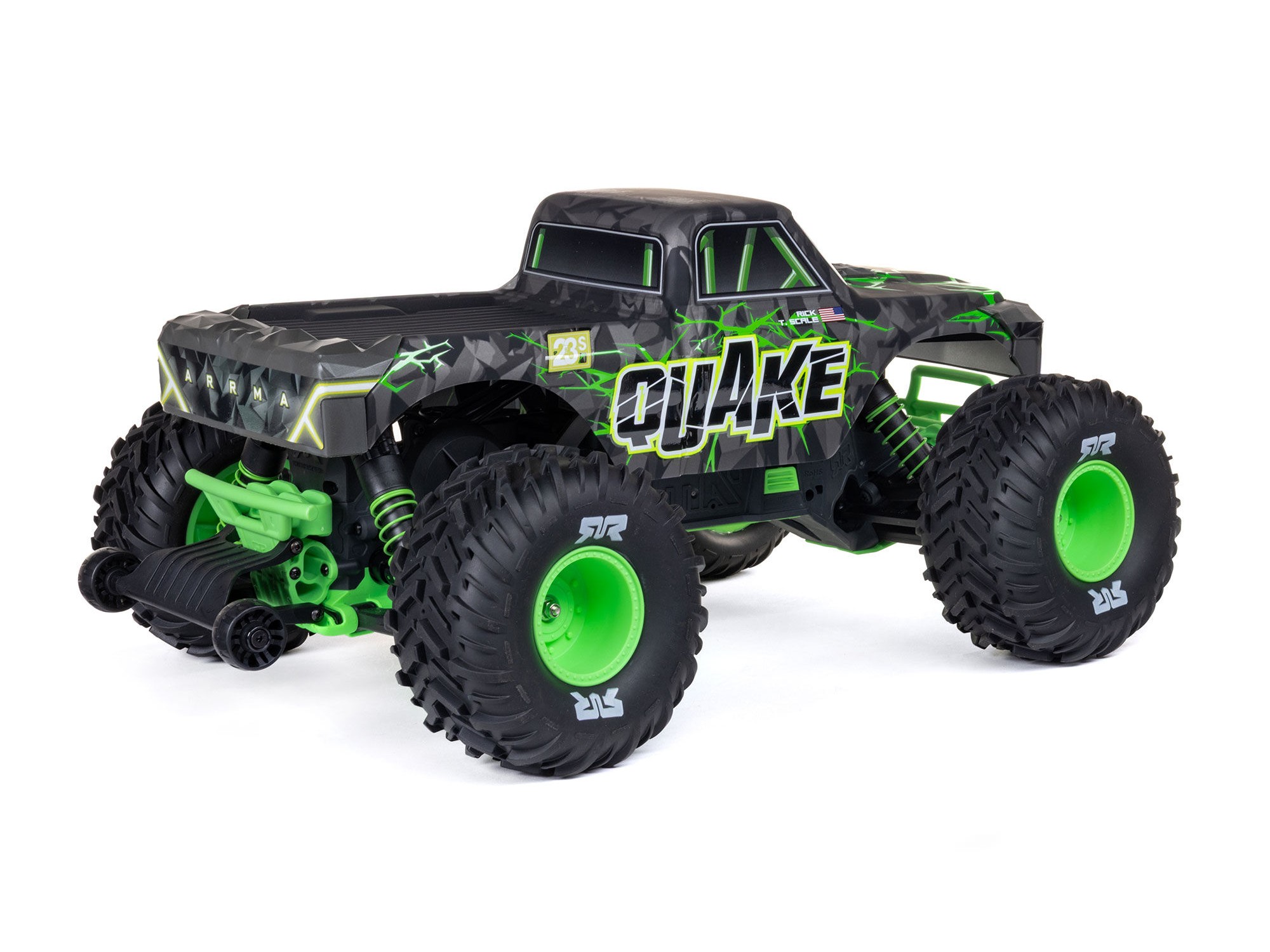 Arrma 1/10 QUAKE 223S DSC 2WD RTR Brushless Monster Truck, Green (C-ARA3537T2)