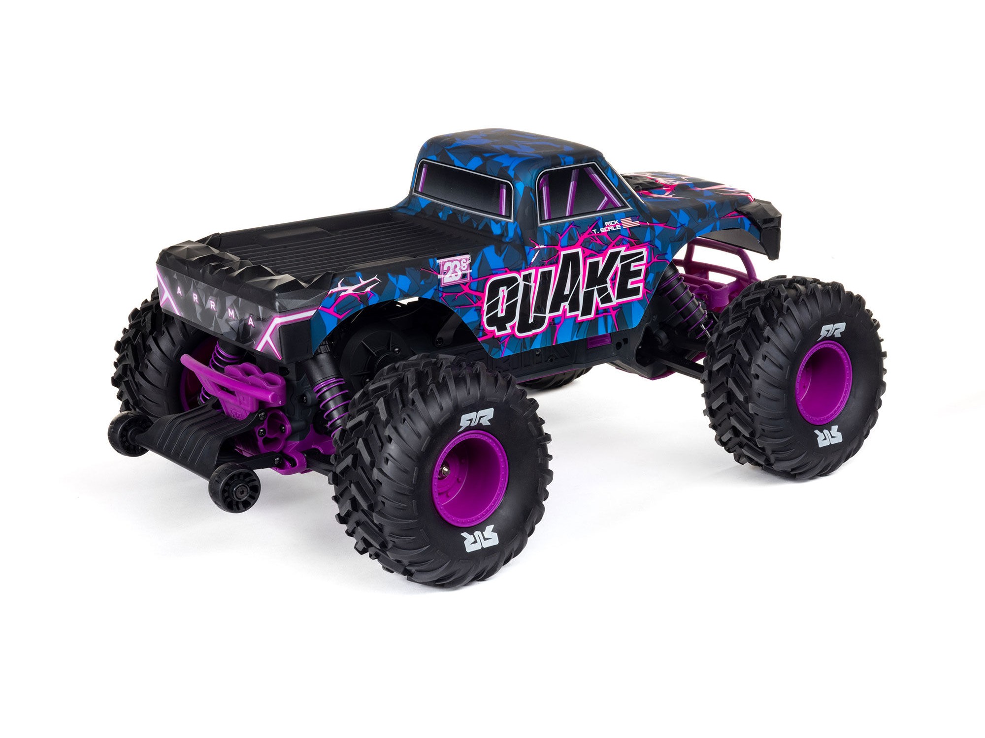 Arrma 1/10 QUAKE 223S DSC 2WD RTR Brushless Monster Truck, Purple (C-ARA3537T3)