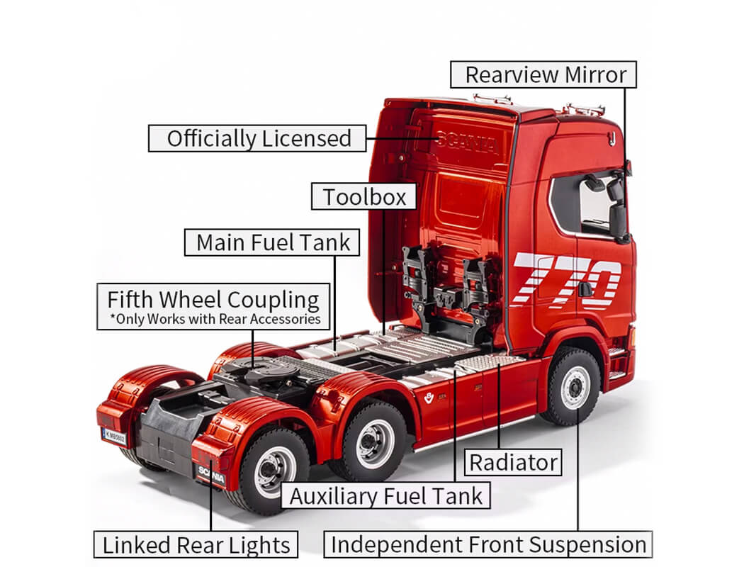 Huina Scania 770S RC Haulage Truck Red - RTR (CY1501)
