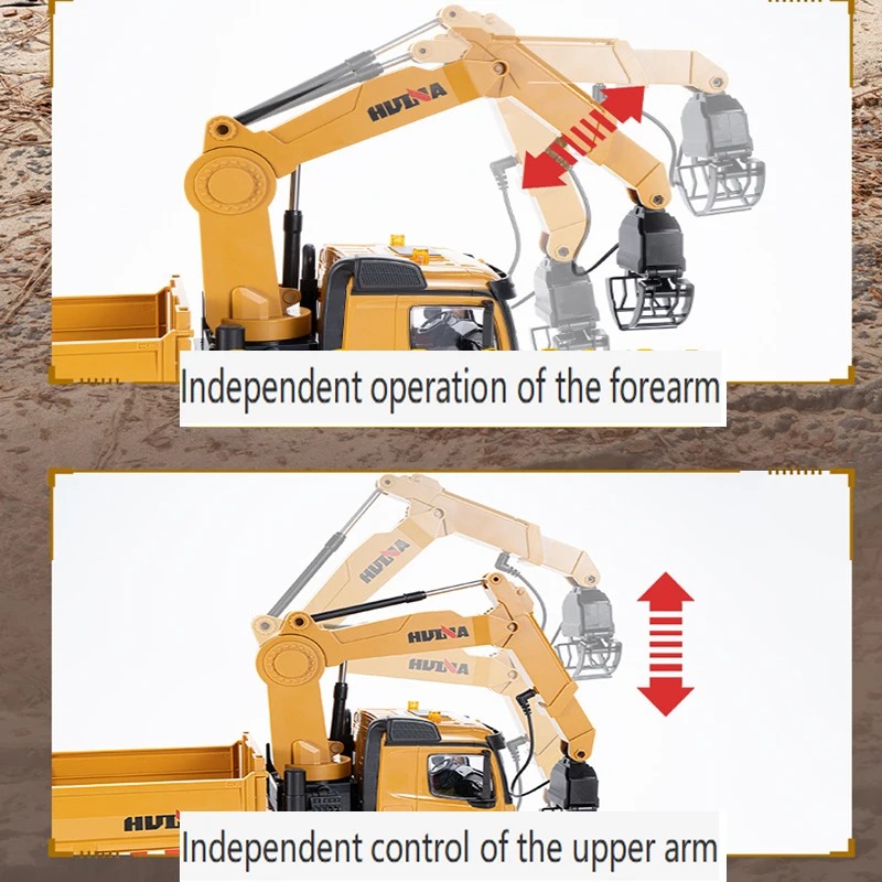 Huina 1/14th Scale RC Timber Grab 2.4G 12Ch 8 Wheeler Dump Truck (CY1538)