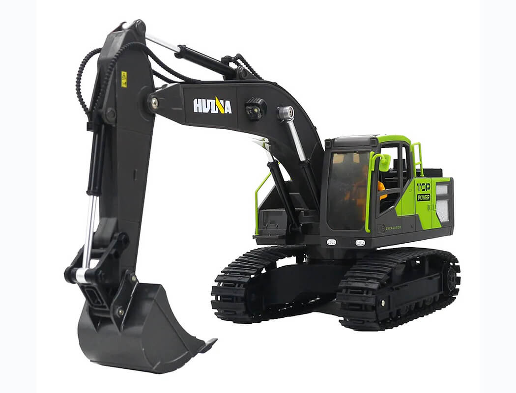 Huina 2.4Ghz 11CH RC Excavator Green 680Â° Turntable w/Smoke (CY1661)