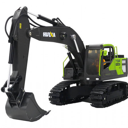 Huina 2.4Ghz 11CH RC Excavator Green 680Â° Turntable w/Smoke (CY1661)