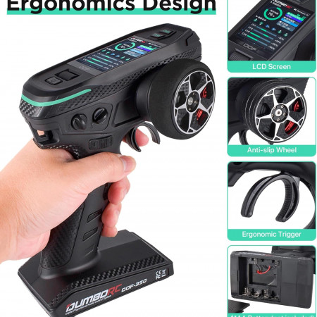 Dumbo RC 10-Channel Radio &quot;DDF-350&quot; 2.4GHz + X10F Receiver (DDF-350) (Metal Wheel Version)