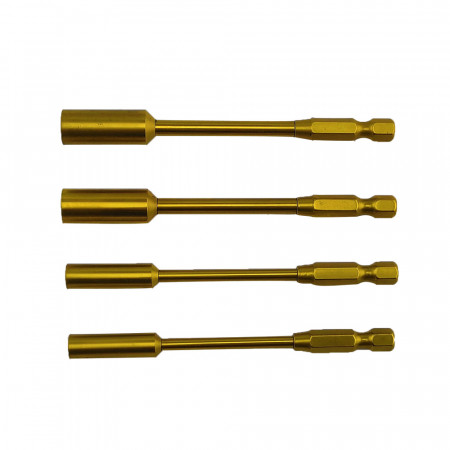 SC Models Titanium Coated Power Nut Driver Tips 4.0, 5.5, 7.0, 8.0mm (SCDTT01005)