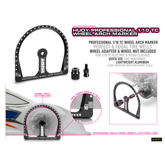 HUDY Professional 1:10 TC Wheel Arch Marker (DY107772)