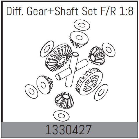Absima Diff. Gear + Shaft Set F/R 1:8 ( AB 1330427)