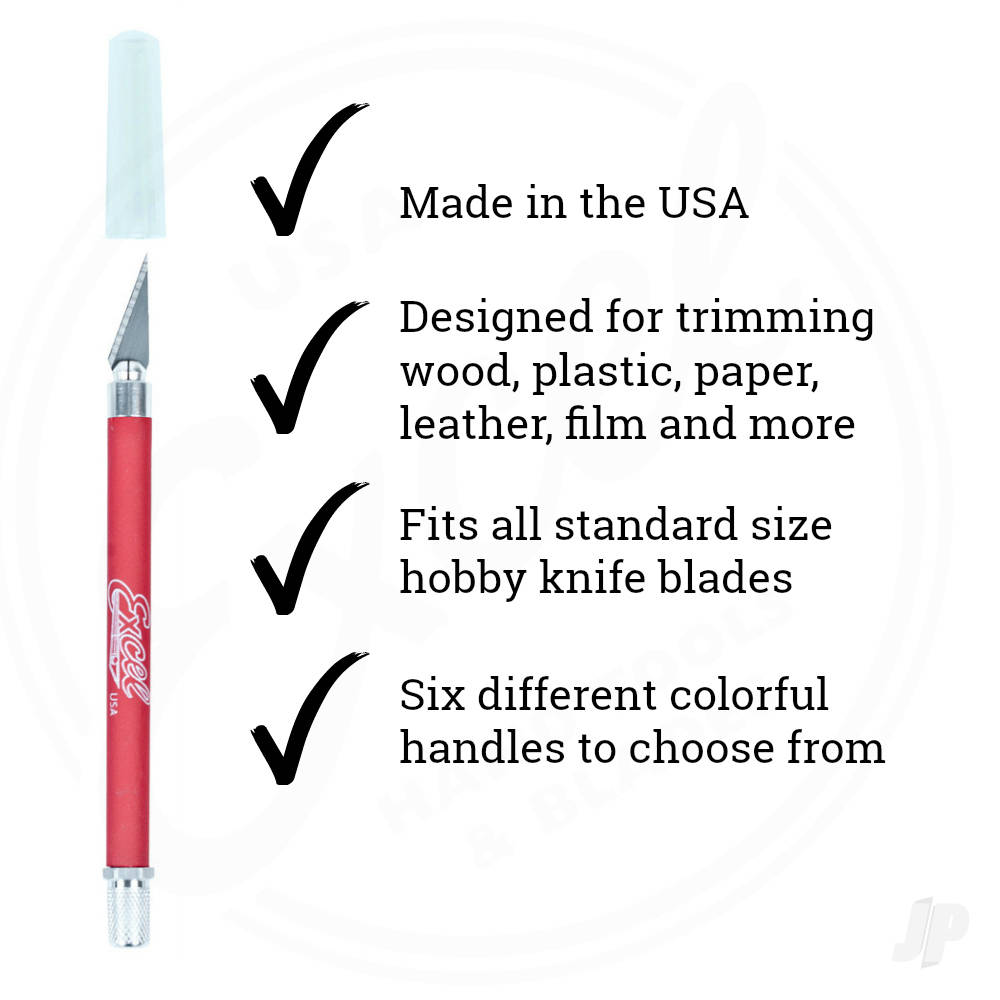Excel K18 Grip-On Knife with Safety Cap (#11 Blade), Red (EXL16024)