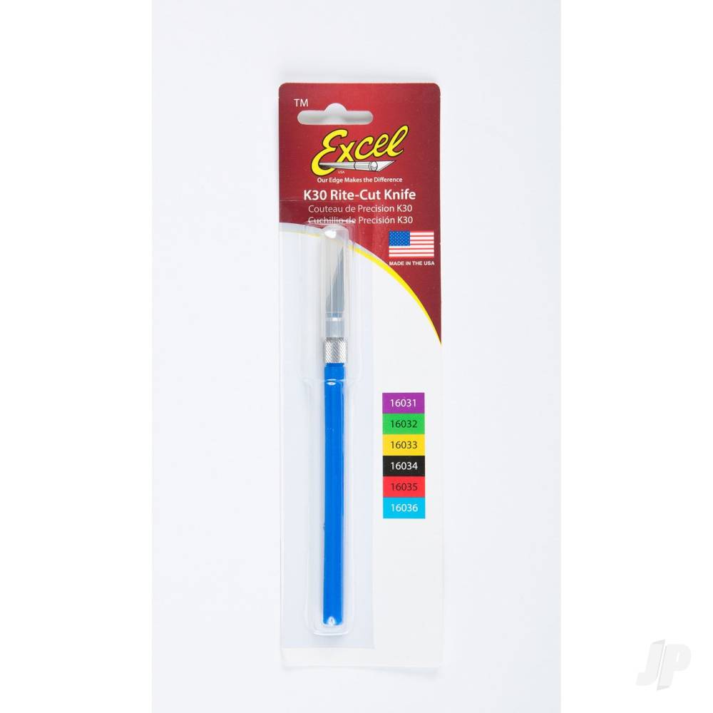 Excel K30 Light Duty Rite-Cut Knife With Safety Cap, Blue (EXL16036)