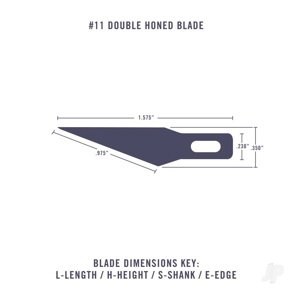 Excel #11 Double Honed Blade, Shank 0.25" (0.58 cm) (5pcs) (Carded) (EXL20011)