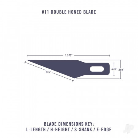 Excel #11 Double Honed Blade, Shank 0.25&quot; (0.58 cm) (5pcs) (Carded) (EXL20011)