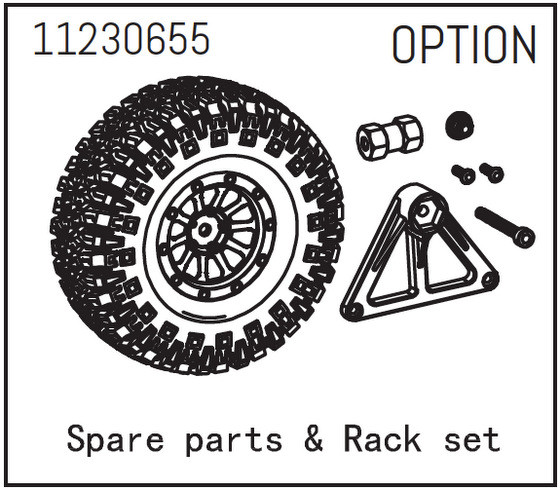 Absima Spare Wheel &amp; Rack Set - Sherpa  ( AB 1230655)