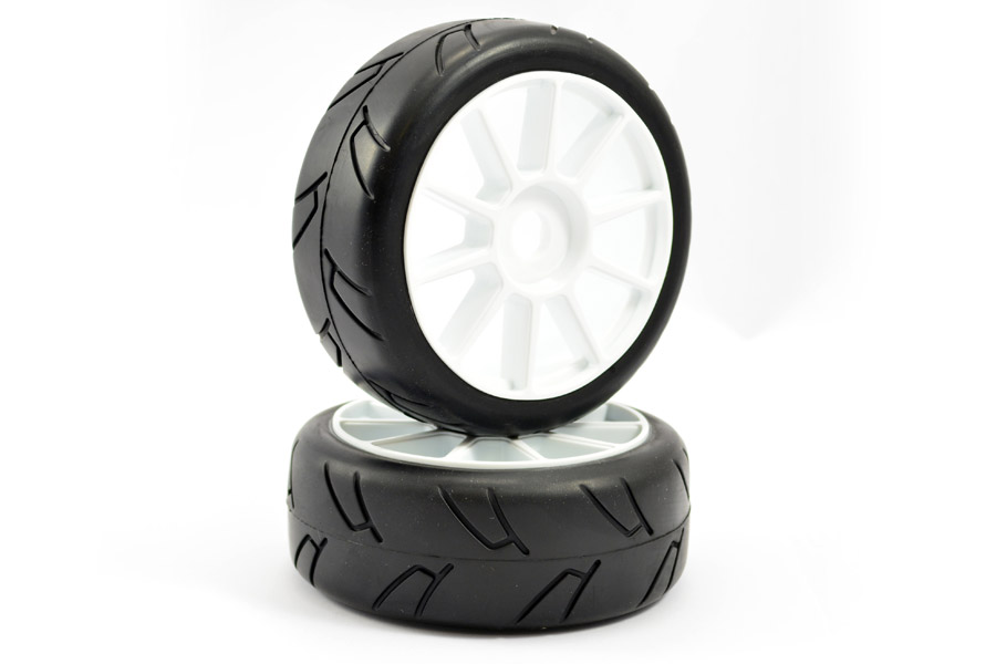 Fastrax 1:8th Premounted Slick Tyres &#039;Hawk/Split Spoke&#039; (FAST0016)