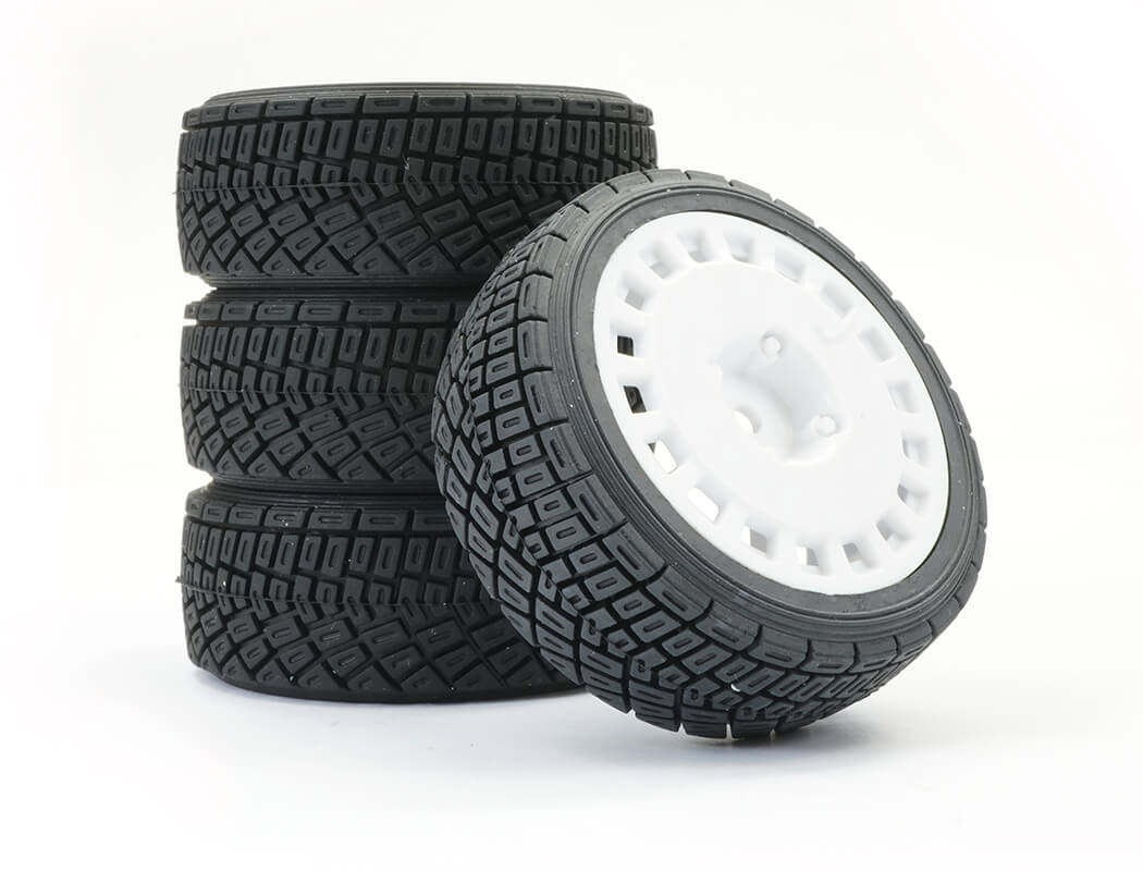 Fastrax 1:0th Rally Angle Tyre/Wheel Set White (4) (FAST0071W)