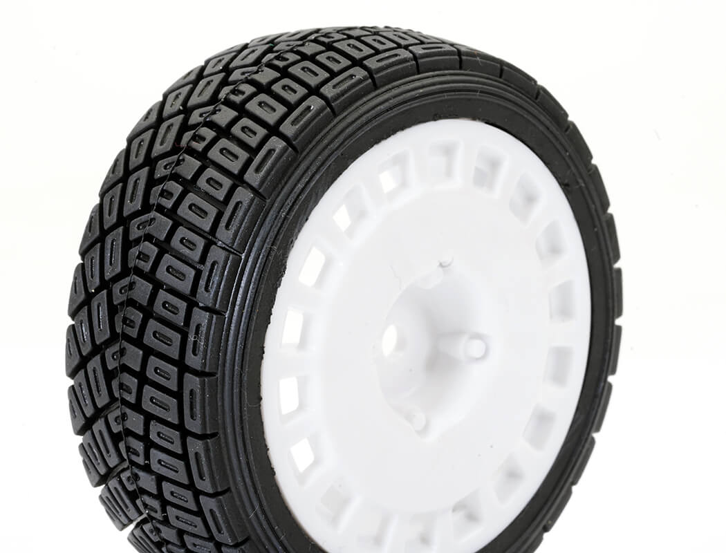 Fastrax 1:0th Rally Angle Tyre/Wheel Set White (4) (FAST0071W)