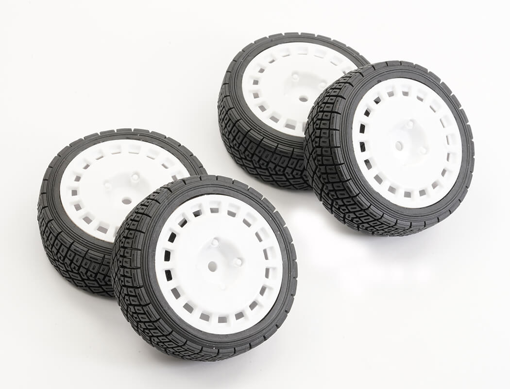 Fastrax 1:0th Rally Angle Tyre/Wheel Set White (4) (FAST0071W)