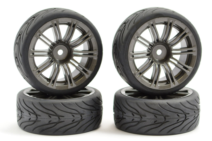 Fastrax 1:10 Street/Tread Tyre 20Sp Gun Metal Wheel (FAST0077GM)