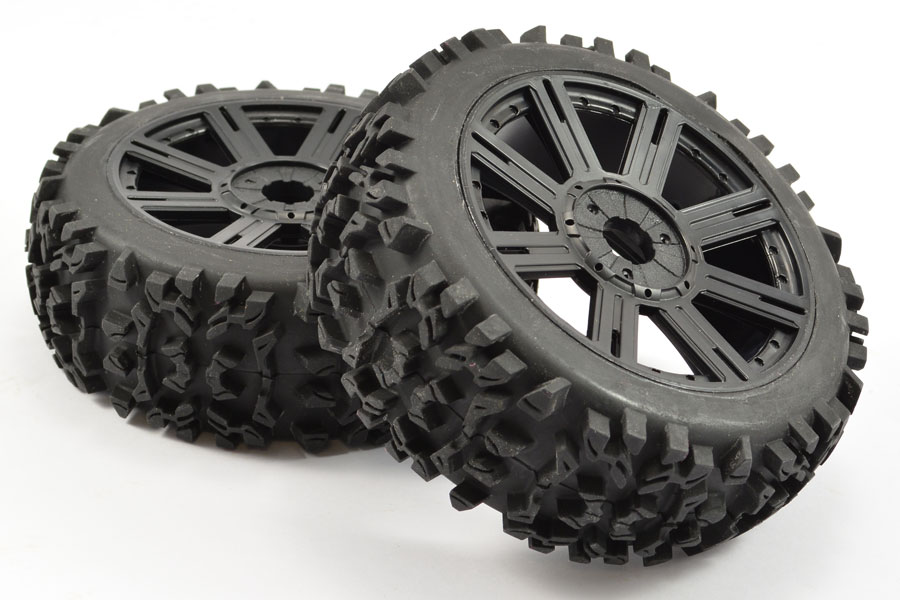 Fastrax 1:8 Maze Block Mounted On 8-Spoke Black (Pr) (FAST1005B)
